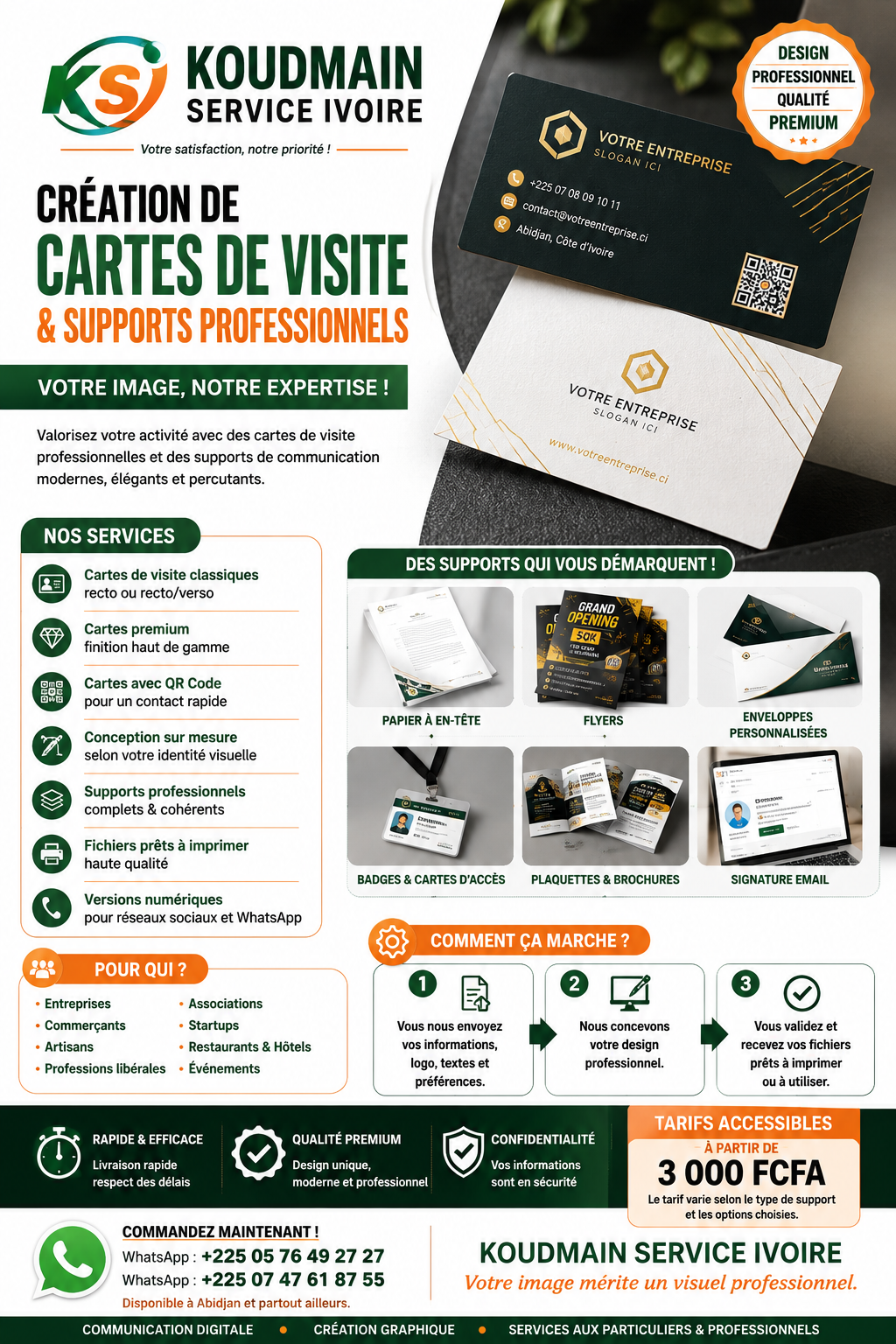 Création de Cartes de Visite & Supports Professionnels